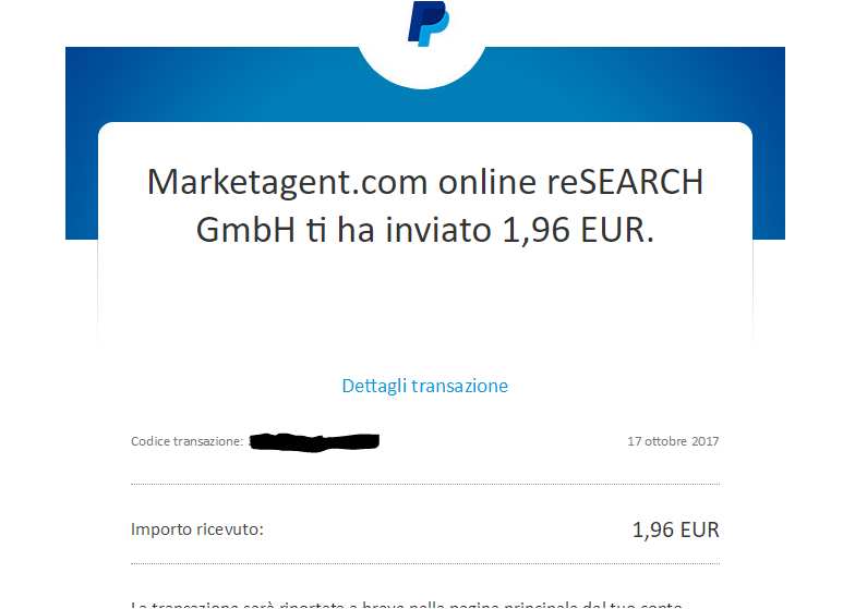 Pagamento 32 per Marketagent