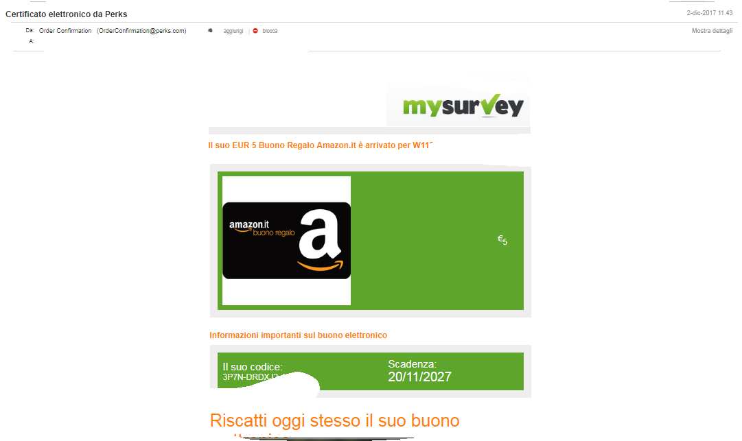 Pagamento 235 per Mysurvey