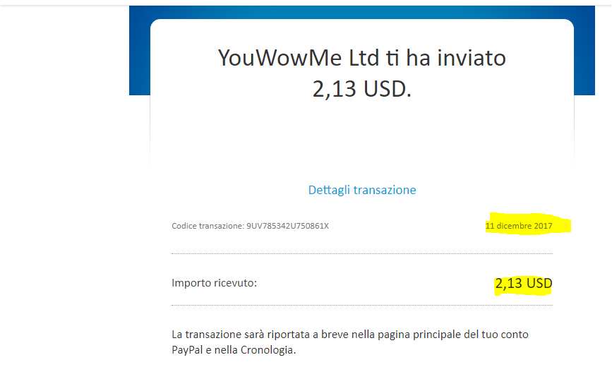 Pagamento 2 per Wowapp