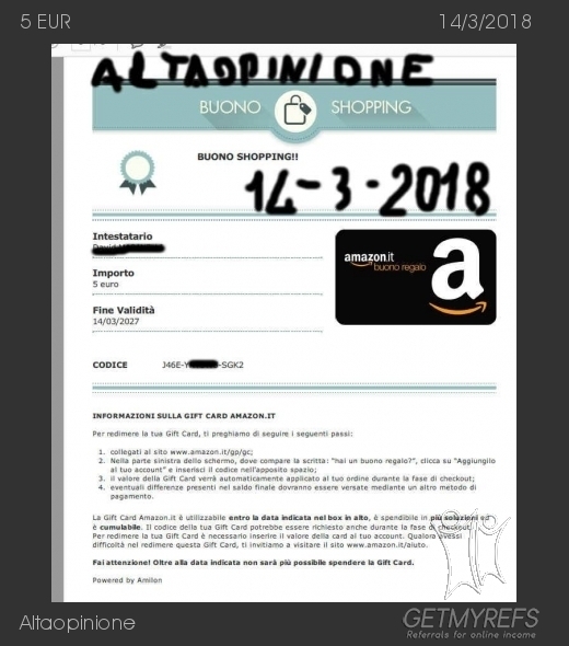 Payment 96 for Altaopinione