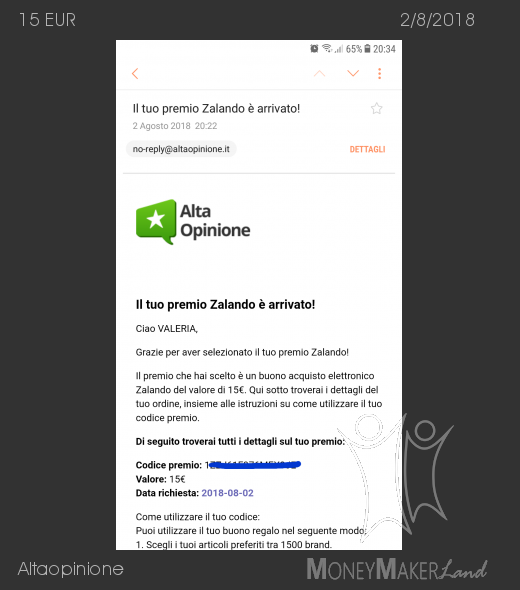 Payment 108 for Altaopinione