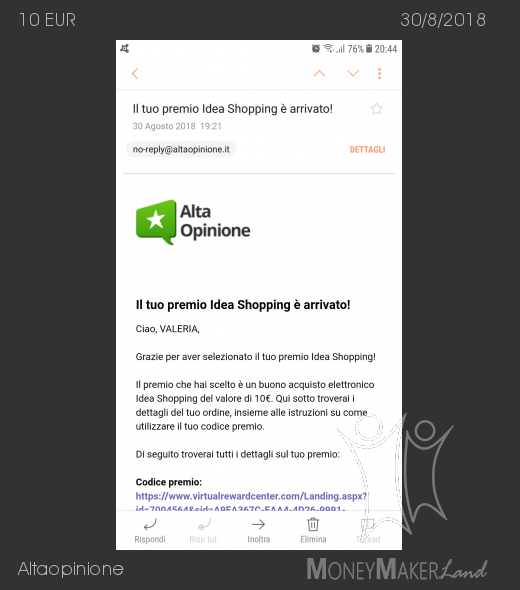 Payment 113 for Altaopinione