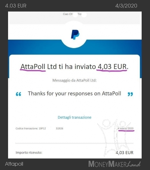 Payment 15 for Attapoll