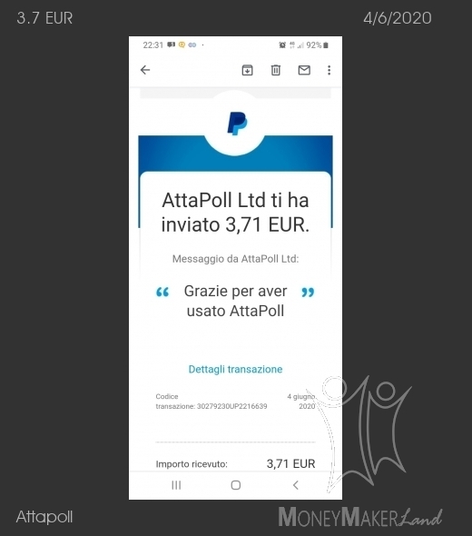 Payment 26 for Attapoll