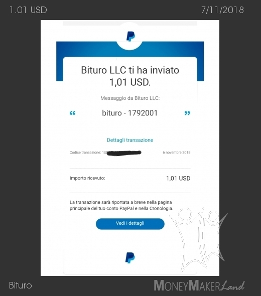 Payment 19 for Bituro 