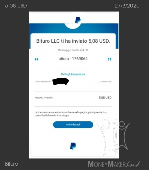 Payment 73 for Bituro 