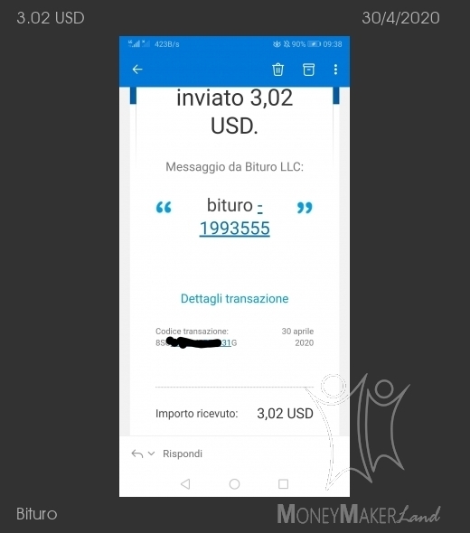 Payment 74 for Bituro 