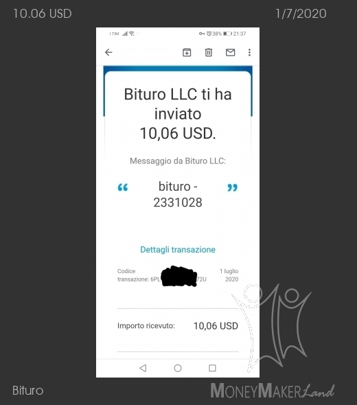 Payment 80 for Bituro 