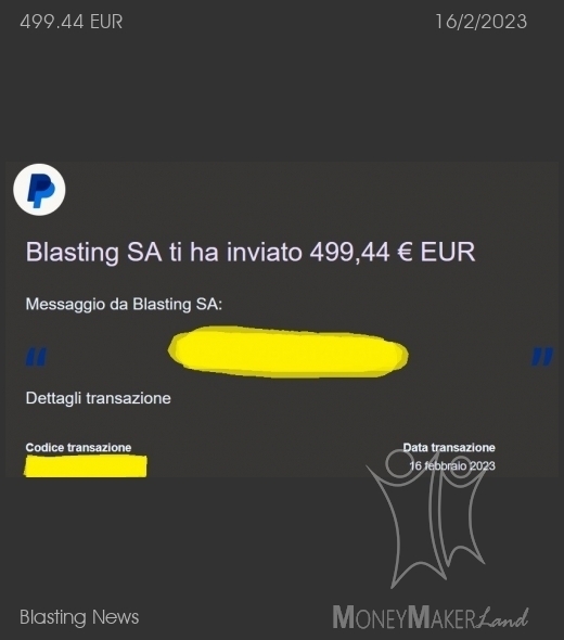 Payment 49 for Blasting News