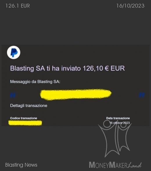 Payment 58 for Blasting News