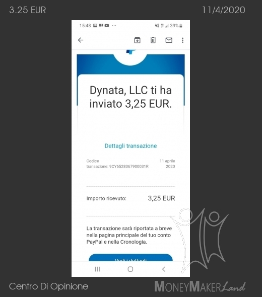 Payment 439 for Centro Di Opinione