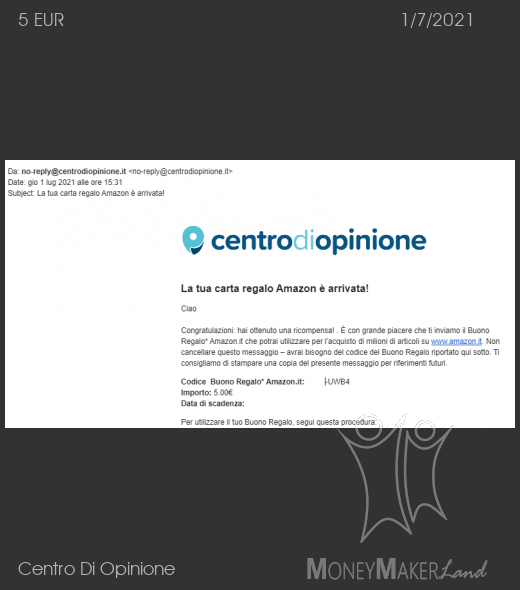 Payment 484 for Centro Di Opinione