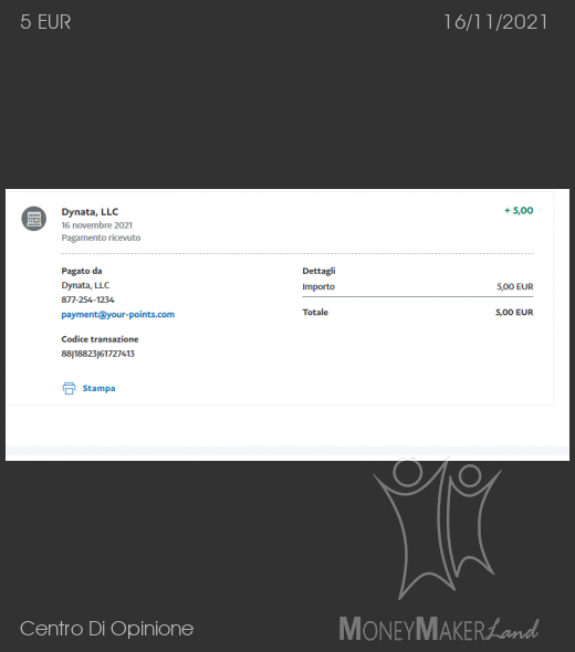 Payment 500 for Centro Di Opinione
