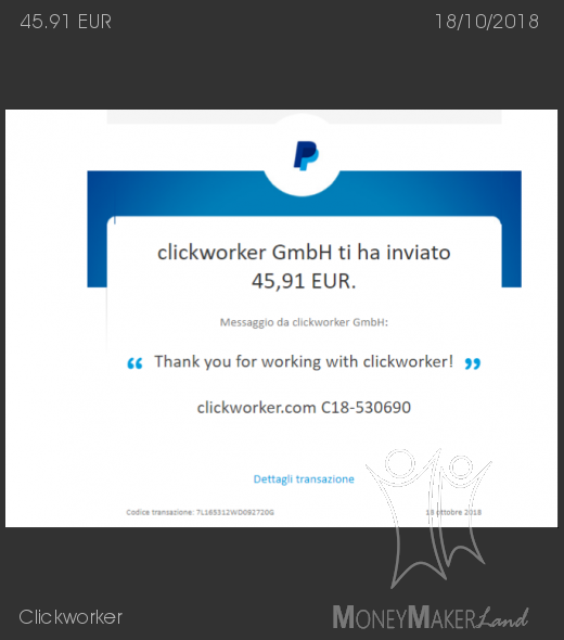 Payment 114 for Clickworker