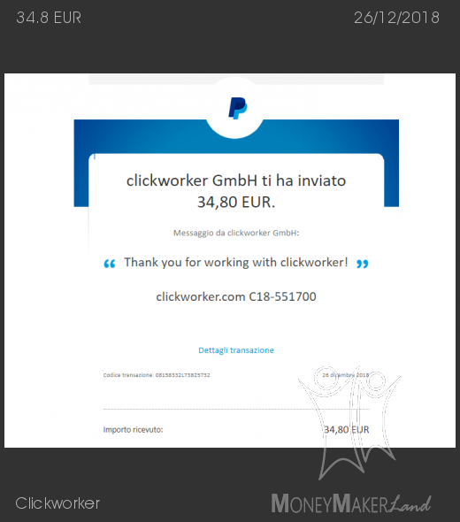 Payment 124 for Clickworker