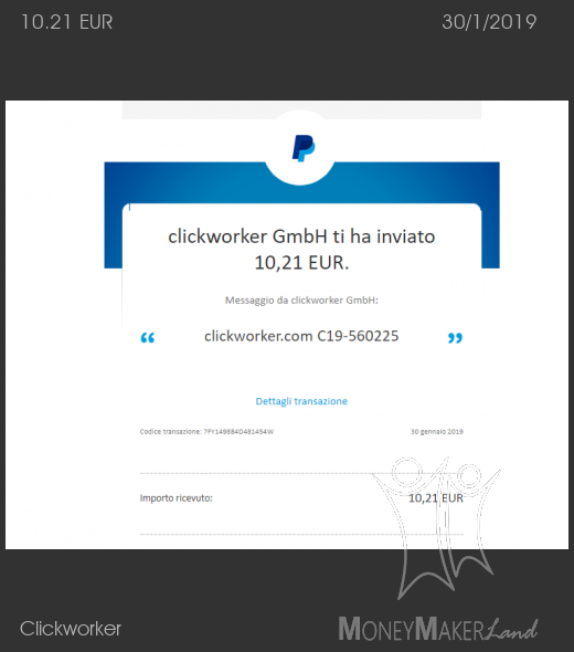 Payment 126 for Clickworker