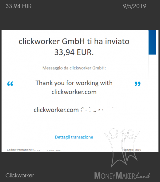 Payment 138 for Clickworker