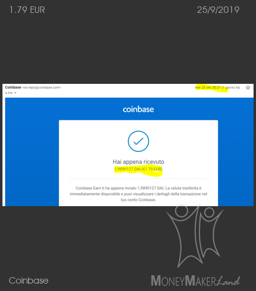 Pagamento 41 per Coinbase