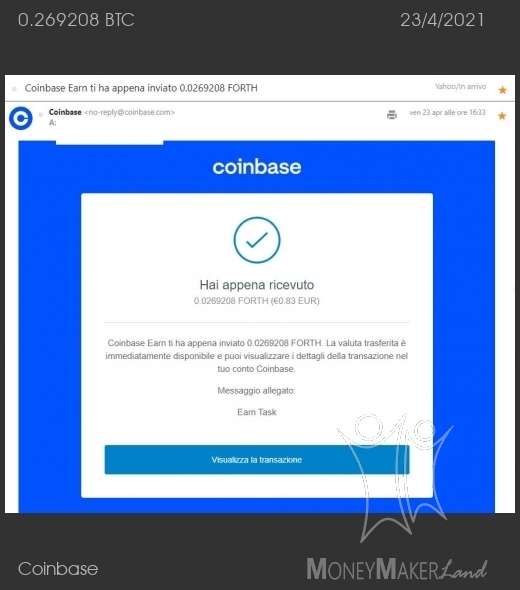 Payment 130 for Coinbase