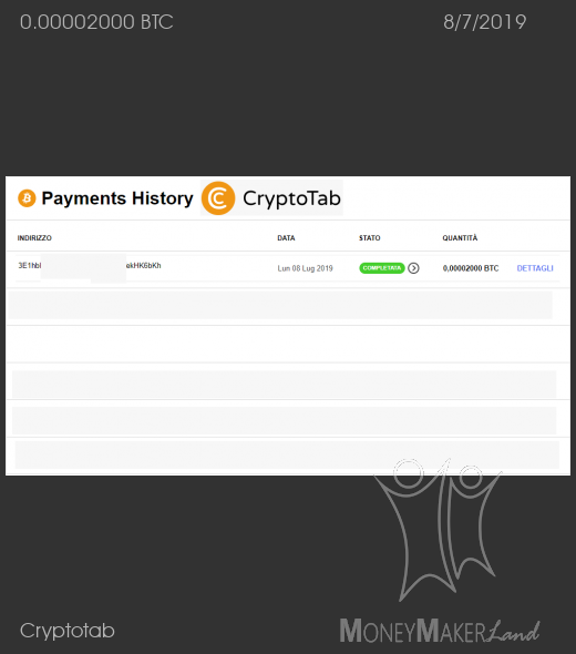 Payment 29 for Cryptotab