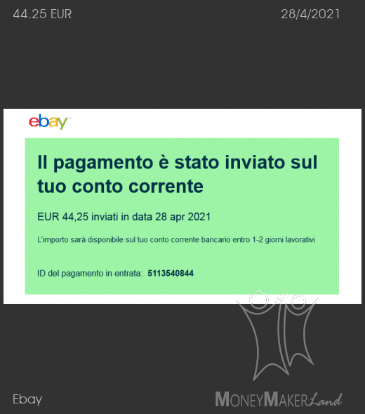 Pagamento 376 per Ebay