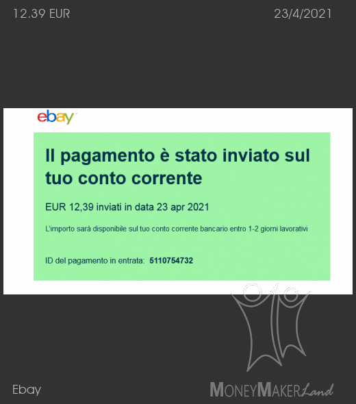 Pagamento 378 per Ebay