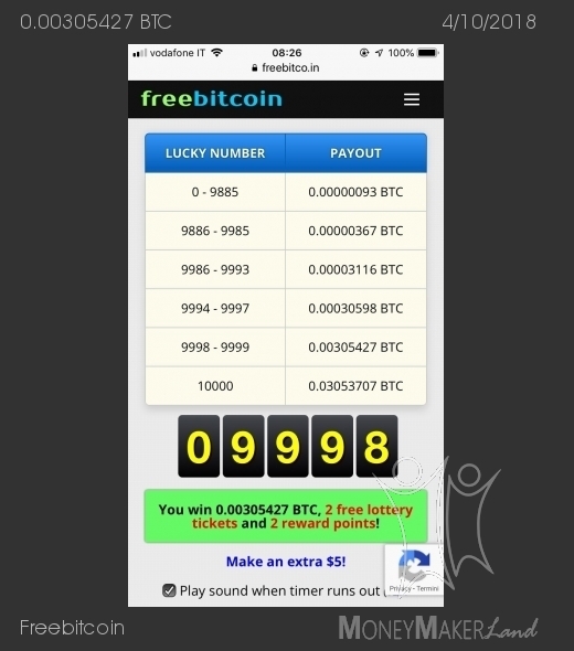 Pagamento 195 per Freebitcoin