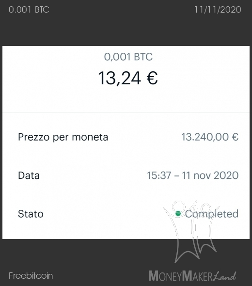 Pagamento 224 per Freebitcoin