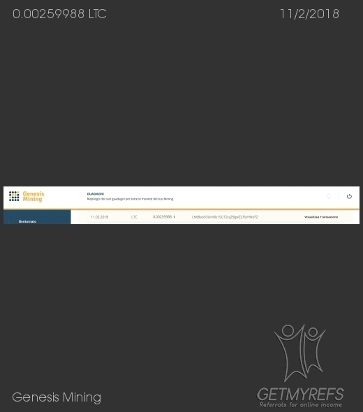 Pagamento 25 per Genesis Mining