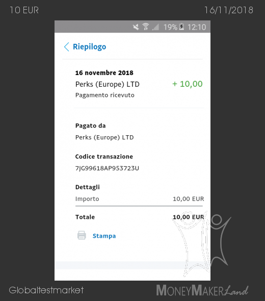 Pagamento 150 per Globaltestmarket