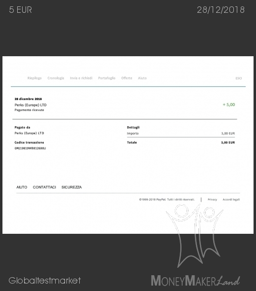 Pagamento 172 per Globaltestmarket