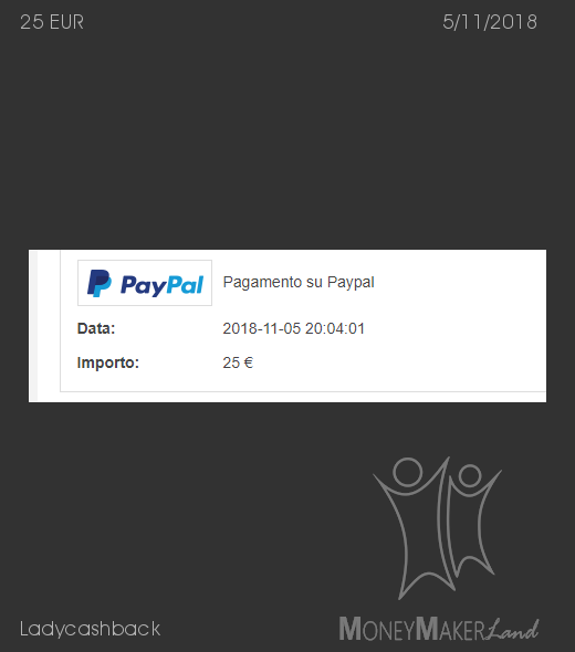 Payment 24 for Ladycashback