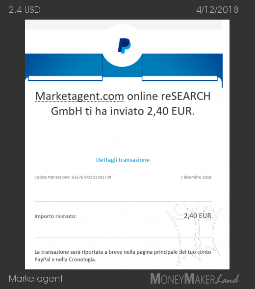 Pagamento 44 per Marketagent