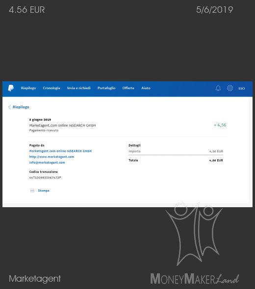 Pagamento 52 per Marketagent