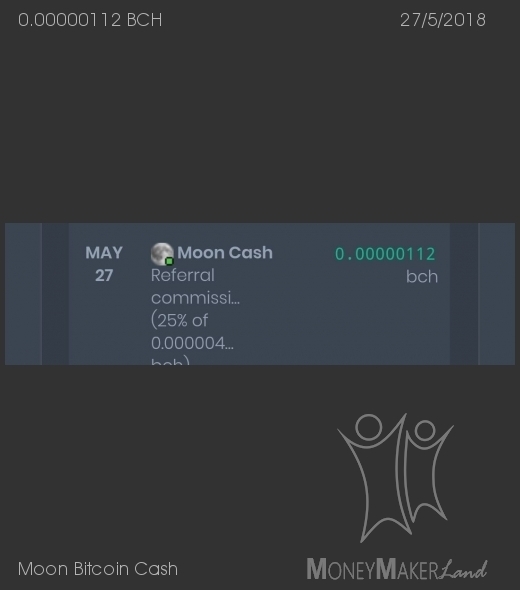 Pagamento 89 per Moon Bitcoin Cash