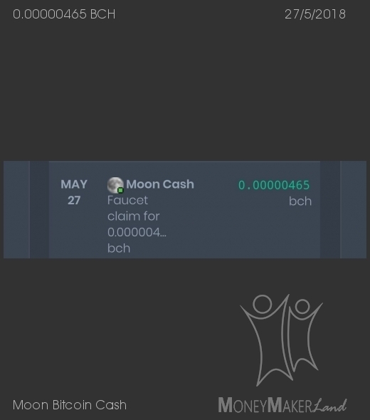 Pagamento 91 per Moon Bitcoin Cash