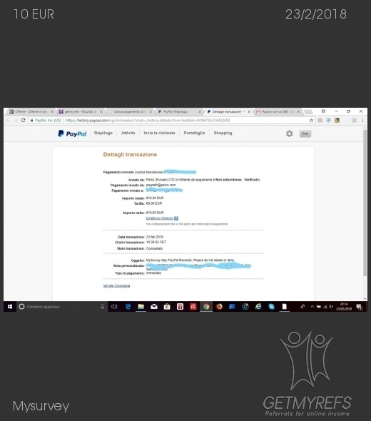 Pagamento 251 per Mysurvey
