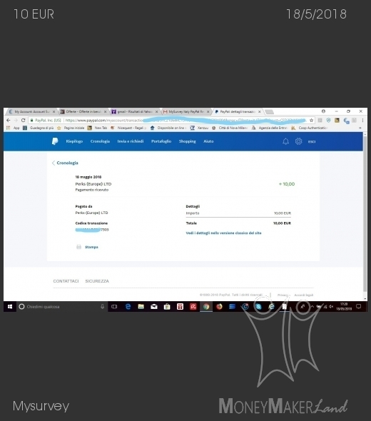 Pagamento 263 per Mysurvey