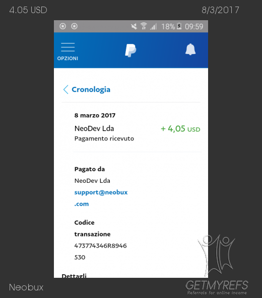 Payment 582 for Neobux