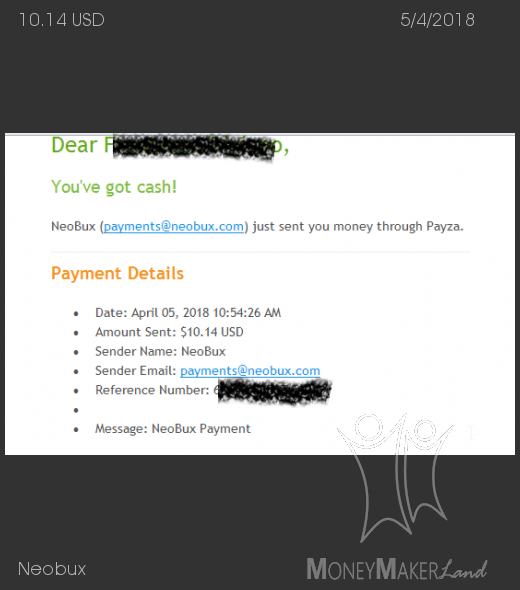 Payment 586 for Neobux