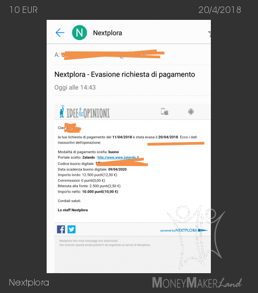 Pagamento 30 per Nextplora