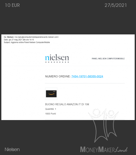 Pagamento 231 per Nielsen