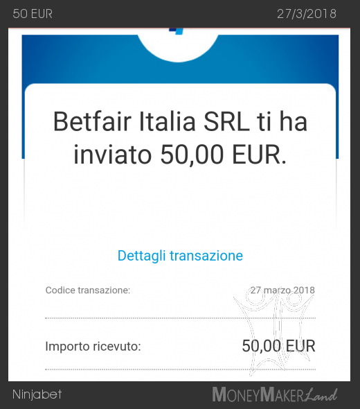 Payment 51 for Ninjabet