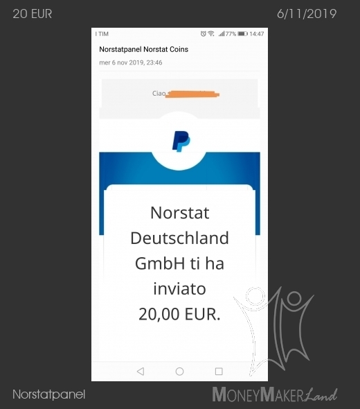 Payment 1 for Norstatpanel