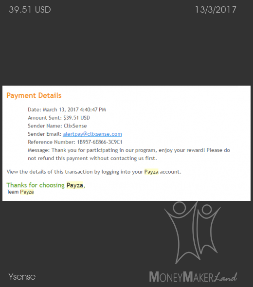 Payment 2453 for Ysense