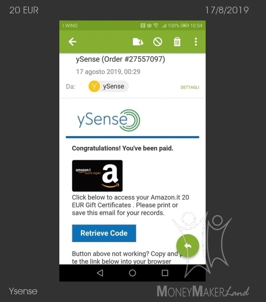 Payment 2459 for Ysense