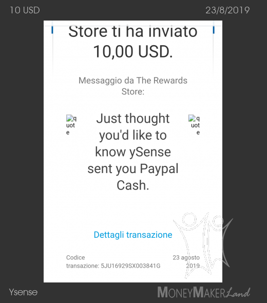 Payment 2467 for Ysense