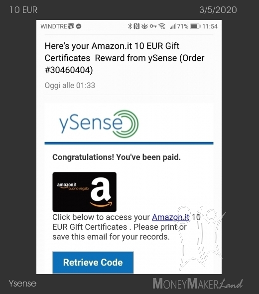 Payment 2634 for Ysense