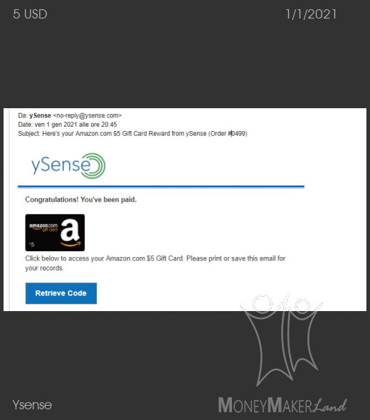 Payment 2768 for Ysense