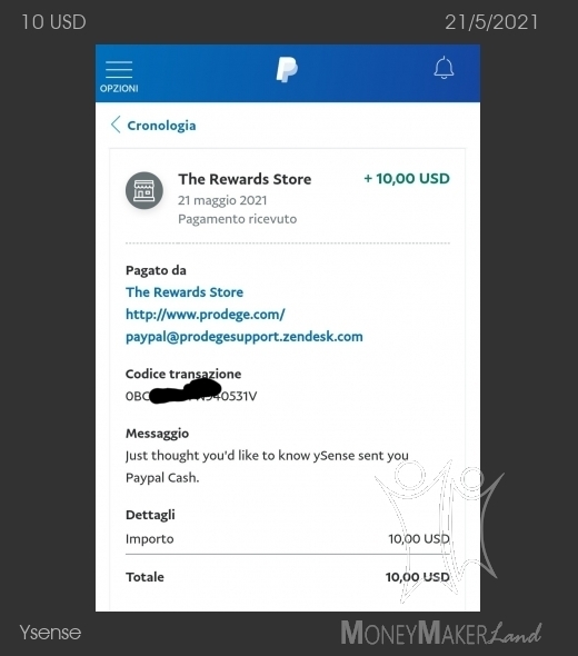 Payment 2819 for Ysense